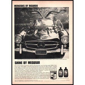 1969 Meguiar Car Wax Mercedes 300SL Gullwing Vintage Print Ad Don Ricardo Photo